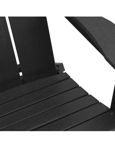 Сгъваеми столове Adirondack 2 броя Черен 74.5x80.5x90 см HDPE