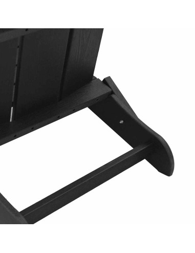 Сгъваеми столове Adirondack 2 броя Черен 74.5x80.5x90 см HDPE