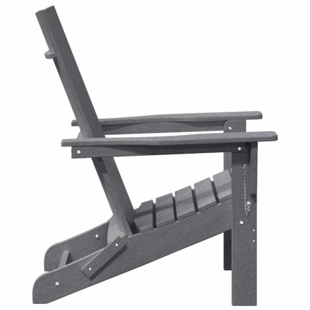 Сгъваеми столове Adirondack от 2 броя светлосив 74.5x80.5x90 см HDPE