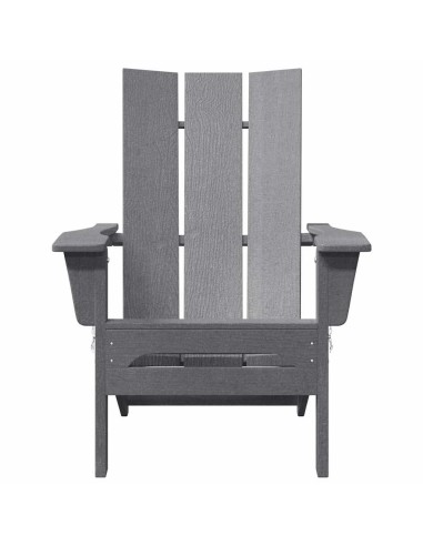 Сгъваеми столове Adirondack от 2 броя светлосив 74.5x80.5x90 см HDPE