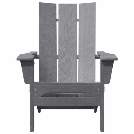 Сгъваеми столове Adirondack от 2 броя светлосив 74.5x80.5x90 см HDPE