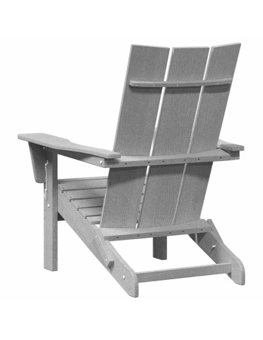 Сгъваеми столове Adirondack от 2 броя светлосив 74.5x80.5x90 см HDPE