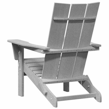 Сгъваеми столове Adirondack от 2 броя светлосив 74.5x80.5x90 см HDPE