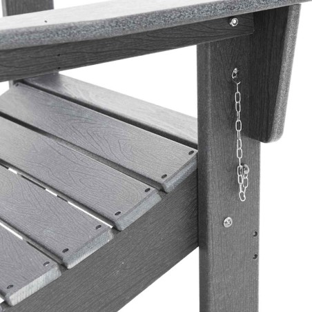 Сгъваеми столове Adirondack от 2 броя светлосив 74.5x80.5x90 см HDPE