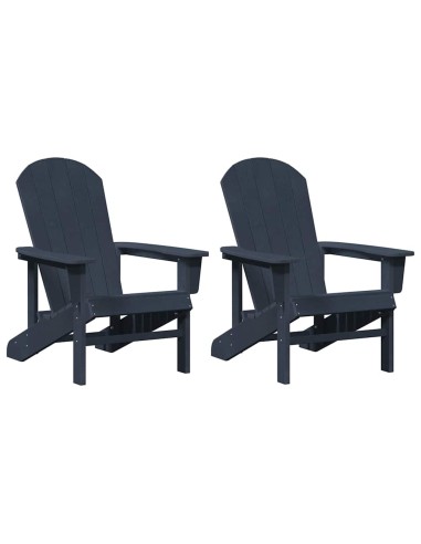 Столове Адирондак 2 бр Нейви син 74x82x90 см HDPE