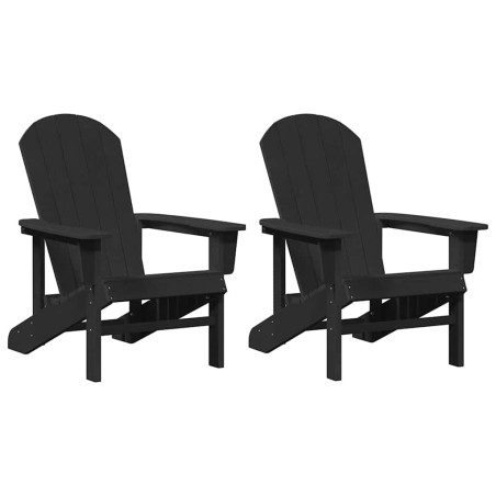 Adirondack столове 2 бр Черно 74x82x90 см HDPE
