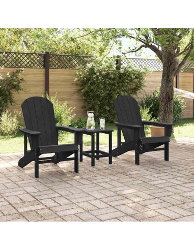 Adirondack столове 2 бр Черно 74x82x90 см HDPE