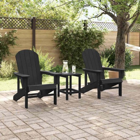 Adirondack столове 2 бр Черно 74x82x90 см HDPE