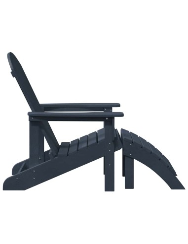 Adirondack столове с подложки 2 бр Нейви син HDPE