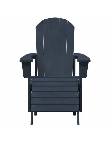Adirondack столове с подложки 2 бр Нейви син HDPE