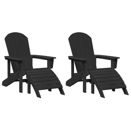 Столове Adirondack 2 бр Черно HDPE