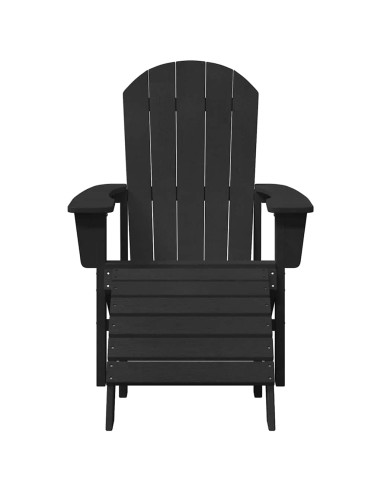 Столове Adirondack 2 бр Черно HDPE