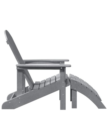 Adirondack столове с подлакътници 2 бр Светлосив HDPE