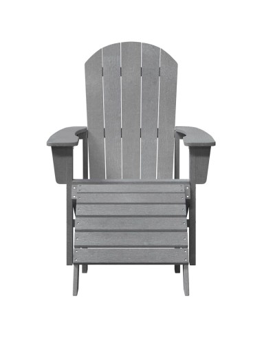 Adirondack столове с подлакътници 2 бр Светлосив HDPE