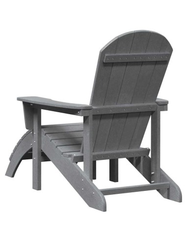 Adirondack столове с подлакътници 2 бр Светлосив HDPE
