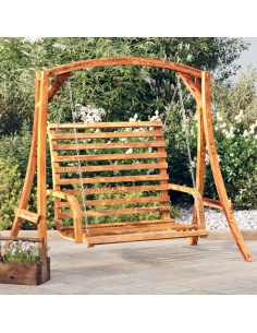 Люлка легло, извито дърво масив с тиков финиш, 126x63x92 см