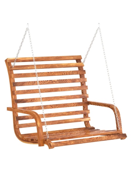 Люлка легло, извито дърво масив с тиков финиш, 126x63x92 см