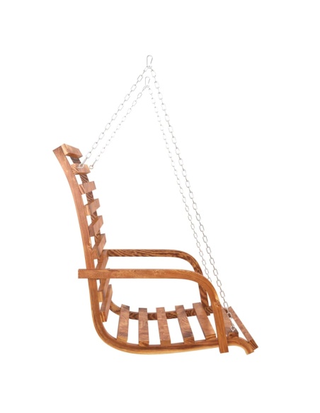 Люлка легло, извито дърво масив с тиков финиш, 126x63x92 см