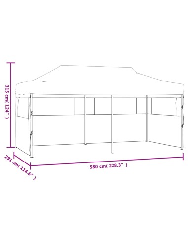 Сгъваема pop-up парти шатра, синя, 3x6 м