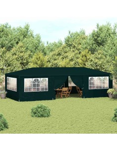 Професионална парти шатра със стени 4x9 м зелена 90 г/м²