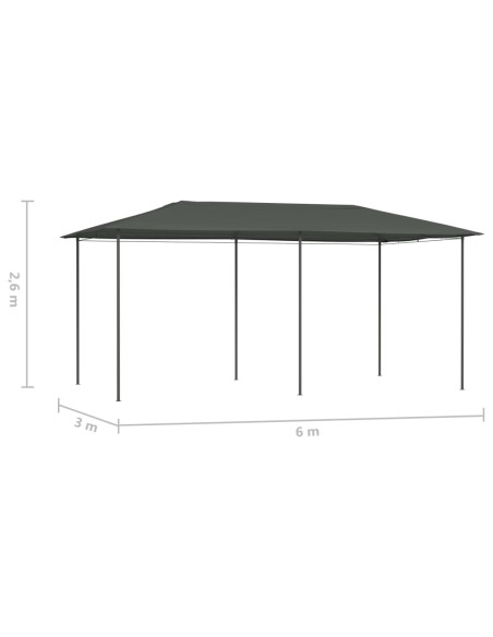 Шатра, 2,98x5,3x2,59 м, антрацит, 160 г/м²