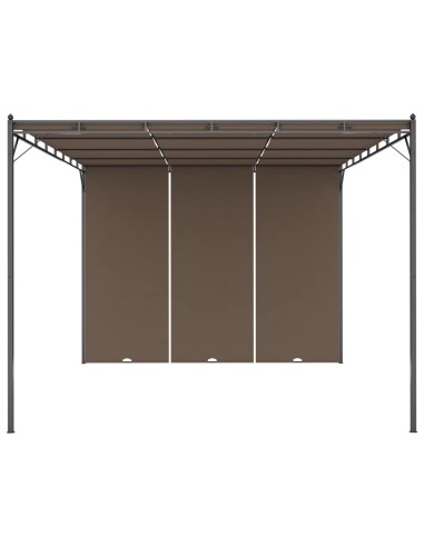 Градинска шатра със странична завеса, 4x3x2,25 м, таупе