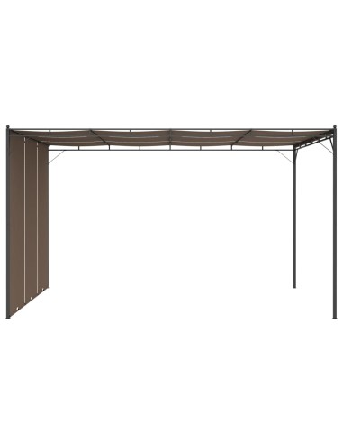 Градинска шатра със странична завеса, 4x3x2,25 м, таупе
