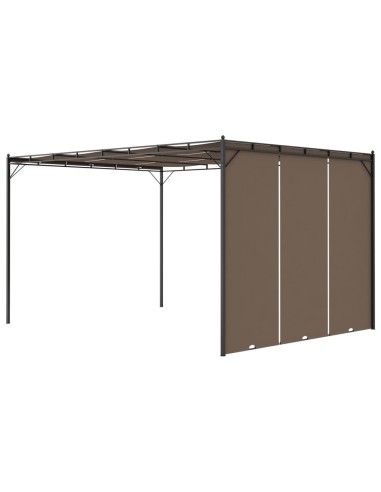 Градинска шатра със странична завеса, 4x3x2,25 м, таупе