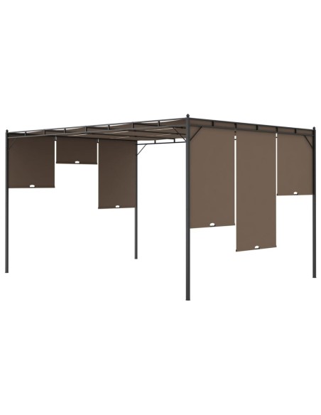 Градинска шатра със странична завеса, 4x3x2,25 м, таупе