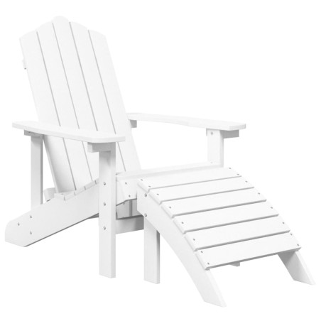 Градински стол Adirondack с табуретка, HDPE, бял