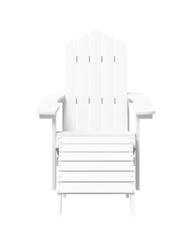 Градински стол Adirondack с табуретка, HDPE, бял