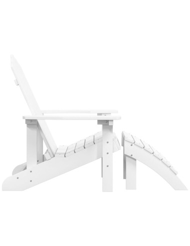 Градински стол Adirondack с табуретка, HDPE, бял