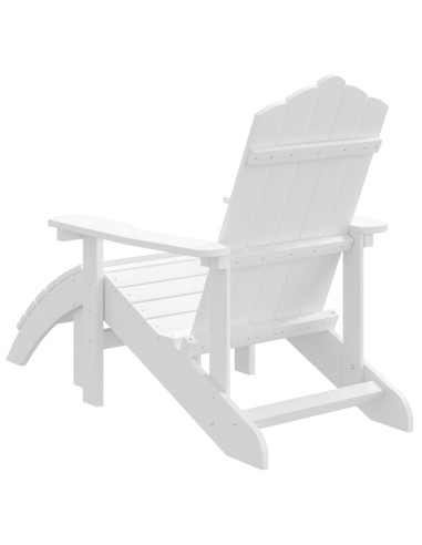 Градински стол Adirondack с табуретка, HDPE, бял