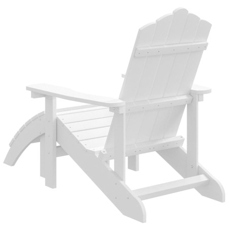 Градински стол Adirondack с табуретка, HDPE, бял