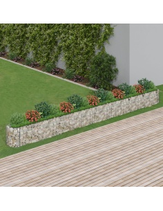 Габион повдигната леха, поцинковано желязо, 610x50x50 cм