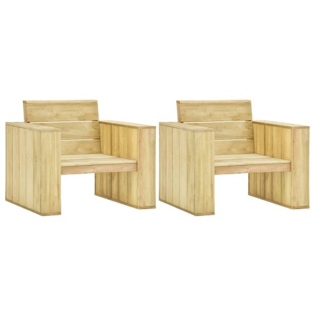 Градински столове, 2 бр, 89x76x76  см, импрегниран бор