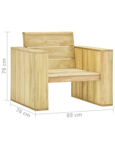 Градински столове, 2 бр, 89x76x76  см, импрегниран бор