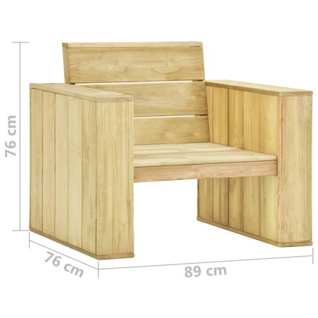 Градински столове, 2 бр, 89x76x76  см, импрегниран бор