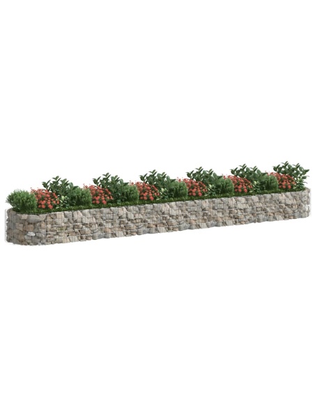 Габион повдигната леха, поцинковано желязо, 600x100x50 cм