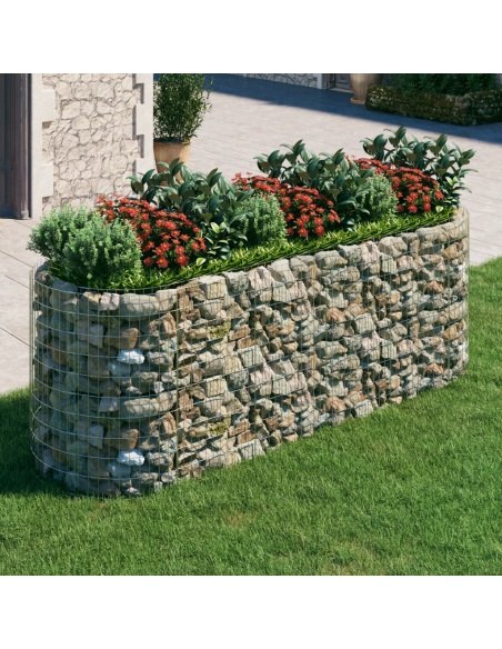 Габион повдигната леха, поцинковано желязо, 300x100x100 cм