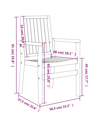 Стифиращи градински столове 2 бр 56,5x57,5x91 см тик масив