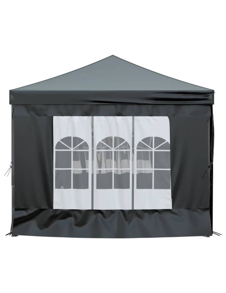 Сгъваема парти шатра със странични стени, черна, 3x6 м