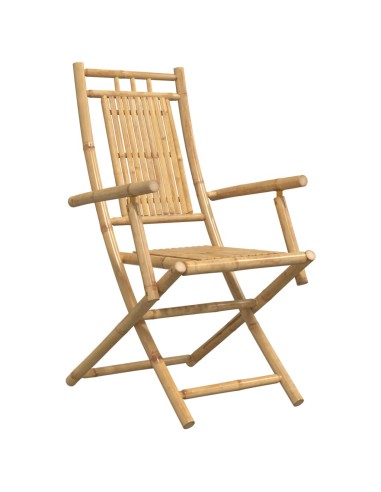 Сгъваеми градински столове, 2 бр, 53x66x99 см, бамбук