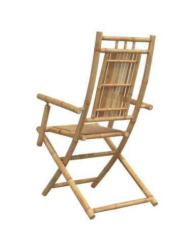 Сгъваеми градински столове, 2 бр, 53x66x99 см, бамбук