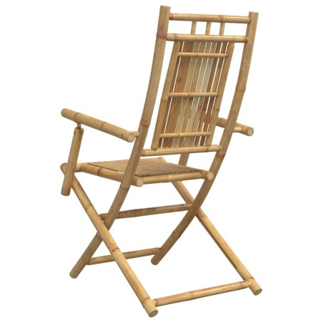 Сгъваеми градински столове, 2 бр, 53x66x99 см, бамбук