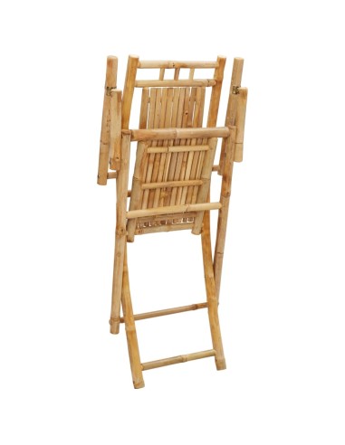 Сгъваеми градински столове, 2 бр, 53x66x99 см, бамбук
