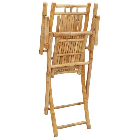Сгъваеми градински столове, 2 бр, 53x66x99 см, бамбук