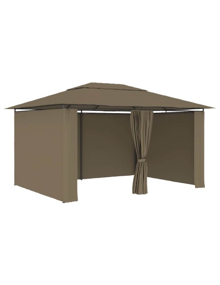 Градинска шатра със завеси, 4x3 м, таупе, 180 г/м²