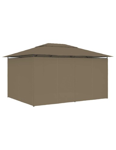 Градинска шатра със завеси, 4x3 м, таупе, 180 г/м²