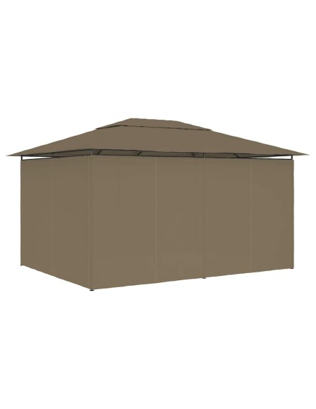 Градинска шатра със завеси, 4x3 м, таупе, 180 г/м²